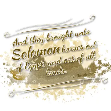 2 Chronicles 9:28 – And they brought unto Solomon horses out of Egypt, and out of all lands.