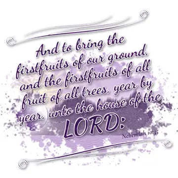 Nehemiah 10:35 – And to bring the firstfruits of our ground, and the firstfruits of all fruit of all trees, year by year, unto the house of the LORD: