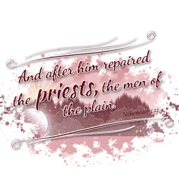 Nehemiah 3:22 – And after him repaired the priests, the men of the plain.