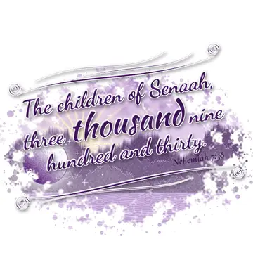 Nehemiah 7:38 – The children of Senaah, three thousand nine hundred and thirty.