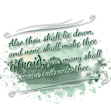 Job 11:19 – Also thou shalt lie down, and none shall make thee afraid; yea, many shall make suit unto thee.