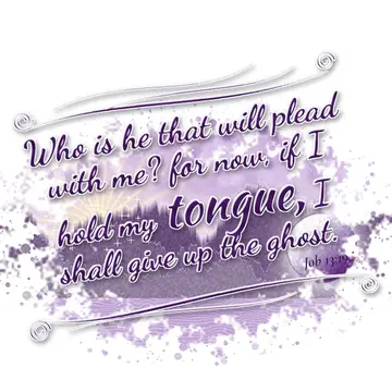 Job 13:19 – Who is he that will plead with me? for now, if I hold my tongue, I shall give up the ghost.
