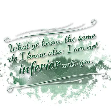Job 13:2 – What ye know, the same do I know also: I am not inferior unto you.