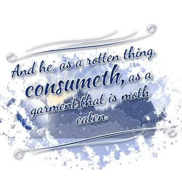 Job 13:28 – And he, as a rotten thing, consumeth, as a garment that is moth eaten.