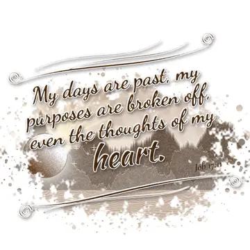 Job 17:11 – My days are past, my purposes are broken off, even the thoughts of my heart.