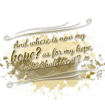 Job 17:15 – And where is now my hope? as for my hope, who shall see it?
