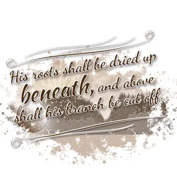 Job 18:16 – His roots shall be dried up beneath, and above shall his branch be cut off.