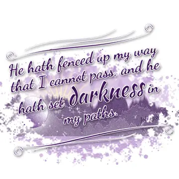Job 19:8 – He hath fenced up my way that I cannot pass, and he hath set darkness in my paths.