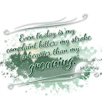 Job 23:2 – Even to day is my complaint bitter: my stroke is heavier than my groaning.