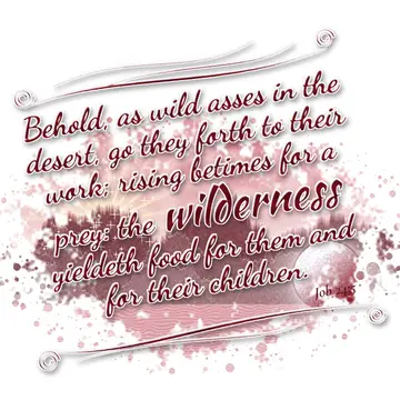 Job 24:5 – Behold, as wild asses in the desert, go they forth to their work; rising betimes for a prey: the wilderness yieldeth food for them and for their…