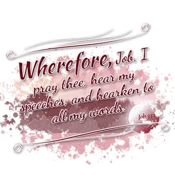 Job 33:1 – Wherefore, Job, I pray thee, hear my speeches, and hearken to all my words.