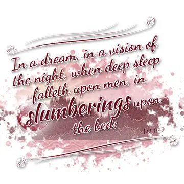 Job 33:15 – In a dream, in a vision of the night, when deep sleep falleth upon men, in slumberings upon the bed;
