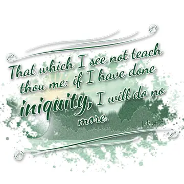 Job 34:32 – That which I see not teach thou me: if I have done iniquity, I will do no more.