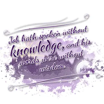 Job 34:35 – Job hath spoken without knowledge, and his words were without wisdom.