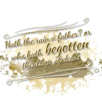 Job 38:28 – Hath the rain a father? or who hath begotten the drops of dew?