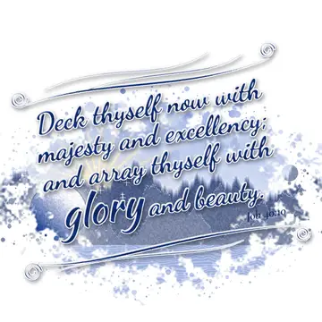 Job 40:10 – Deck thyself now with majesty and excellency; and array thyself with glory and beauty.