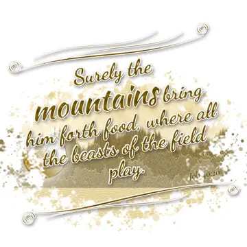 Job 40:20 – Surely the mountains bring him forth food, where all the beasts of the field play.