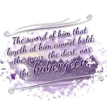 Job 41:26 – The sword of him that layeth at him cannot hold: the spear, the dart, nor the habergeon.