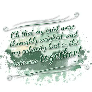 Job 6:2 – Oh that my grief were throughly weighed, and my calamity laid in the balances together!