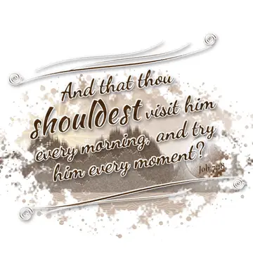 Job 7:18 – And that thou shouldest visit him every morning, and try him every moment?