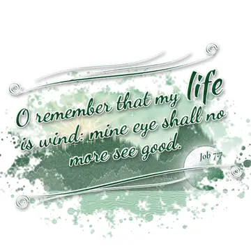 Job 7:7 – O remember that my life is wind: mine eye shall no more see good.