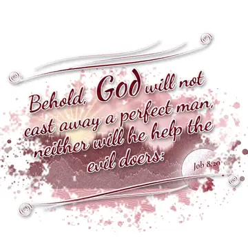 Job 8:20 – Behold, God will not cast away a perfect man, neither will he help the evil doers: