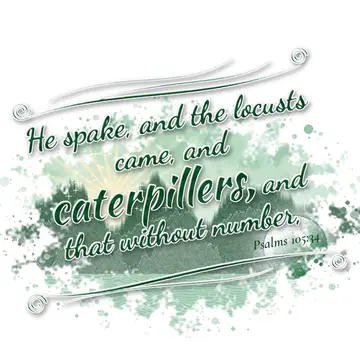 Psalms 105:34 – He spake, and the locusts came, and caterpillers, and that without number,