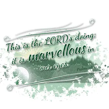 Psalms 118:23 – This is the LORD's doing; it is marvellous in our eyes.