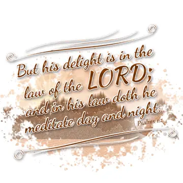 Psalms 1:2 – But his delight is in the law of the LORD; and in his law doth he meditate day and night.
