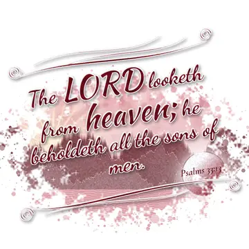 Psalms 33:13 – The LORD looketh from heaven; he beholdeth all the sons of men.