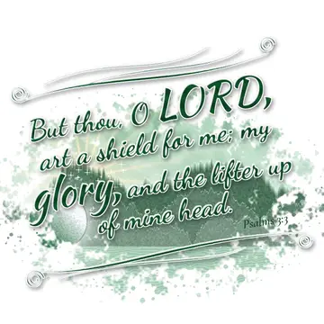 Psalms 3:3 – But thou, O LORD, art a shield for me; my glory, and the lifter up of mine head.