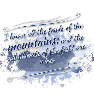 Psalms 50:11 – I know all the fowls of the mountains: and the wild beasts of the field are mine.