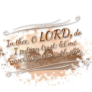 Psalms 71:1 – In thee, O LORD, do I put my trust: let me never be put to confusion.