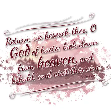 Psalms 80:14 – Return, we beseech thee, O God of hosts: look down from heaven, and behold, and visit this vine;