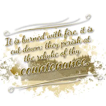 Psalms 80:16 – It is burned with fire, it is cut down: they perish at the rebuke of thy countenance.