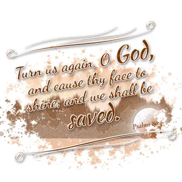 Psalms 80:3 – Turn us again, O God, and cause thy face to shine; and we shall be saved.