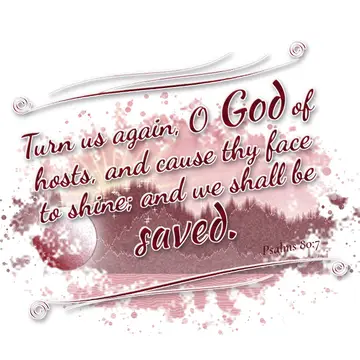 Psalms 80:7 – Turn us again, O God of hosts, and cause thy face to shine; and we shall be saved.