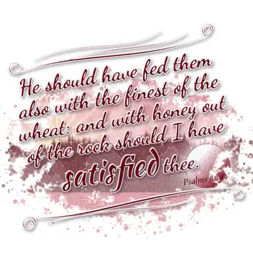 Psalms 81:16 – He should have fed them also with the finest of the wheat: and with honey out of the rock should I have satisfied thee.