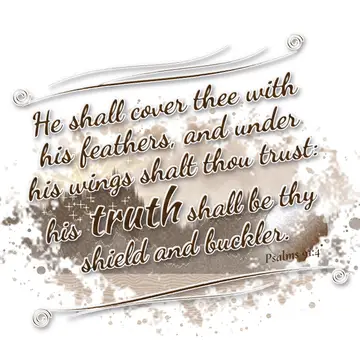 Psalms 91:4 – He shall cover thee with his feathers, and under his wings shalt thou trust: his truth shall be thy shield and buckler.