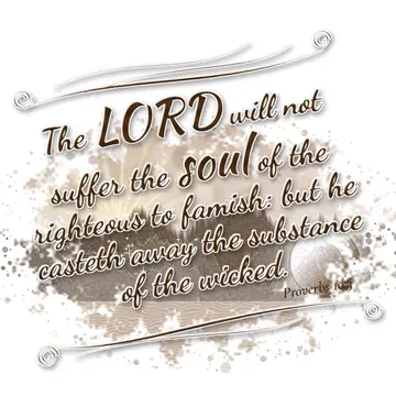 Proverbs 10:3 – The LORD will not suffer the soul of the righteous to famish: but he casteth away the substance of the wicked.