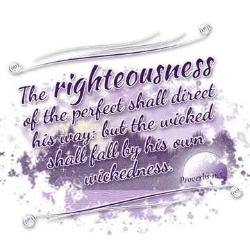 Proverbs 11:5 – The righteousness of the perfect shall direct his way: but the wicked shall fall by his own wickedness.