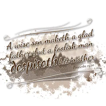 Proverbs 15:20 – A wise son maketh a glad father: but a foolish man despiseth his mother.