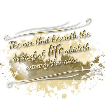 Proverbs 15:31 – The ear that heareth the reproof of life abideth among the wise.