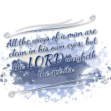 Proverbs 16:2 – All the ways of a man are clean in his own eyes; but the LORD weigheth the spirits.