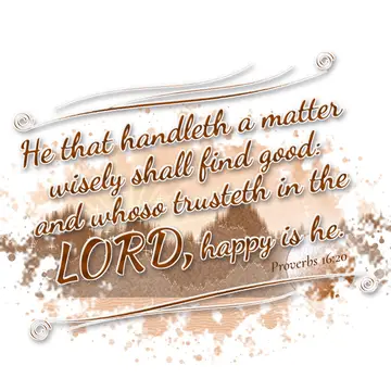Proverbs 16:20 – He that handleth a matter wisely shall find good: and whoso trusteth in the LORD, happy is he.
