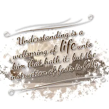Proverbs 16:22 – Understanding is a wellspring of life unto him that hath it: but the instruction of fools is folly.