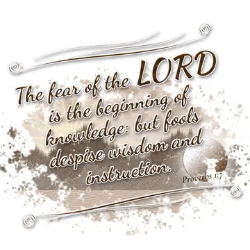 Proverbs 1:7 – The fear of the LORD is the beginning of knowledge: but fools despise wisdom and instruction.