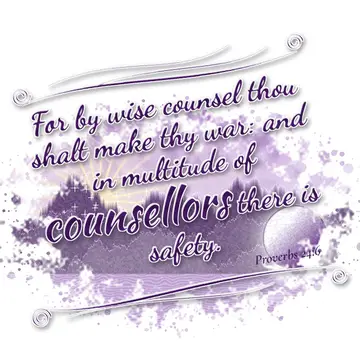 Proverbs 24:6 – For by wise counsel thou shalt make thy war: and in multitude of counsellors there is safety.