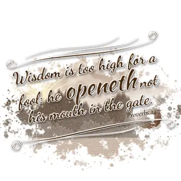 Proverbs 24:7 – Wisdom is too high for a fool: he openeth not his mouth in the gate.