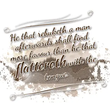 Proverbs 28:23 – He that rebuketh a man afterwards shall find more favour than he that flattereth with the tongue.
